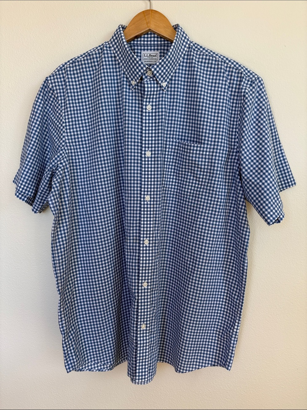 L.L. Bean Men’s Wrinkle-Free Kennebunk Sport Shirt Short Sleeve Plaid XL-REG EUC
